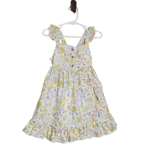 Tommy Bahama Yellow and Blue Floral Cotton Sundress Size 2T Toddler Sundress - Picture 1 of 7
